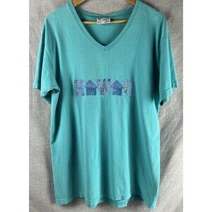 Vtg 90s Hawaii Single Stitch TShirt Size OSFA (XL) Sgt. Leisure Embroidered